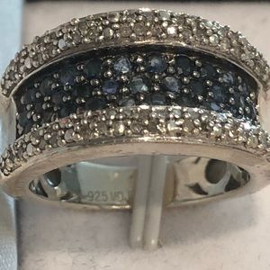 Sterling silver Sapphire and Diamond Ring